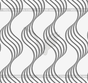 Perforated paper with vertical wavy stripes - vector clipart