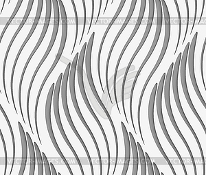 Perforated paper with wavy striped leaves - vector image
