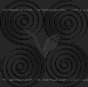 Black 3d connecting spirals with thick edge - stock vector clipart