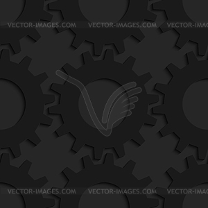 Black 3d gears - vector clip art