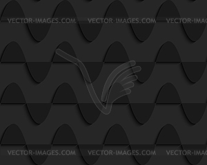 Black 3d horizontal semi ovals - vector image