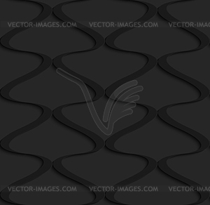 Black 3d wavy vertical grid - white & black vector clipart