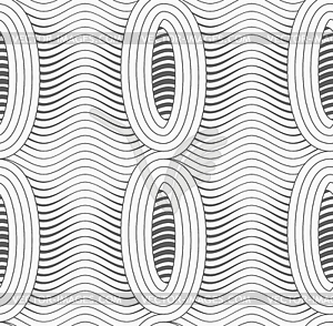 Gray merging ovals with wavy continues lines - vector EPS clipart