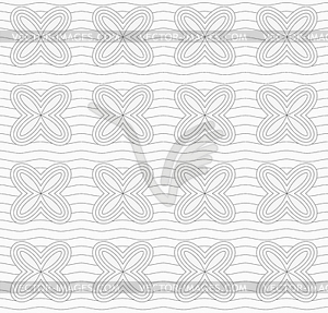 Gray simple four pedal geometric flowers on - vector clipart