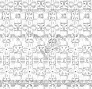 Gray simple four pedal geometric flowers - vector clipart