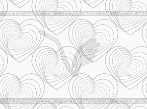 Gray unevenly striped hearts - vector clip art