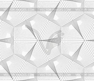 Gray unevenly striped hexagons - vector clip art