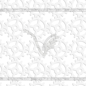 Paper white complex gears - vector image