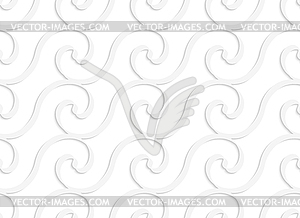 Paper white solid spiral waves - vector clipart