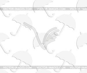 Paper white solid umbrellas - vector image