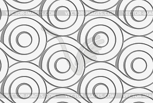 Perforated circles with merging tails - vector clip art