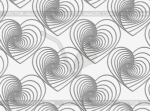 Perforated striped hearts - vector clipart