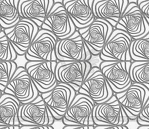 Perforated swirly striped rounded shapes - vector clip art