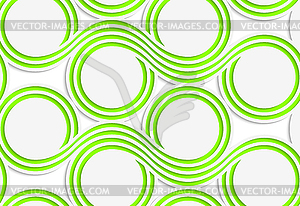 White colored paper green spools - vector image