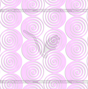 Белая бумага розового спирали с утолщением - иллюстрация в векторном формате