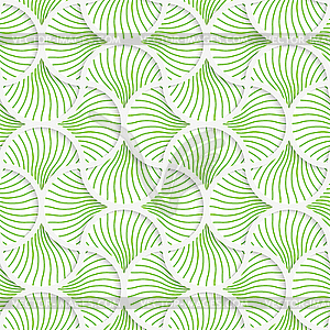 3D green wavy striped pin will grid - vector image