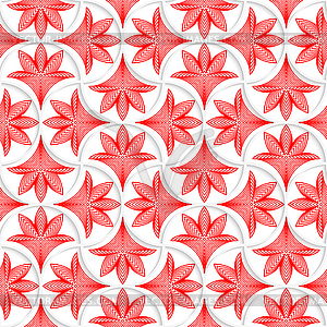 3D white pin will grid with striped floral leaves - vector clipart