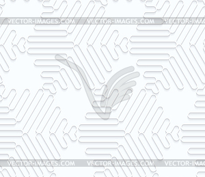 Quilling paper waves forming hexagons - vector image