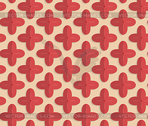 Retro fold red four pedal flowers - vector EPS clipart