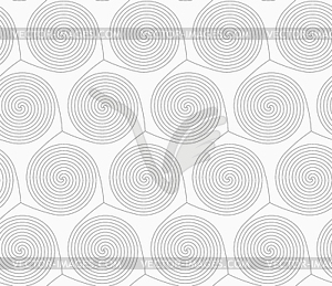 Slim gray merging spirals - vector clip art