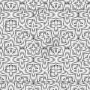 Slim gray striped overlapped circles random - vector image