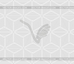 Slim gray triangle spirals forming rounded cubes - vector clip art