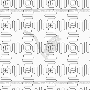 Slim gray waves forming square grid - vector image