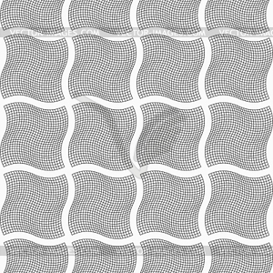 Slim gray wavy checkered squares - vector clipart