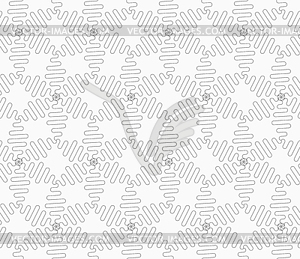 Slim gray wavy diamonds forming connecting stars - vector clipart