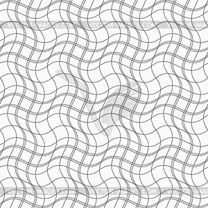Slim gray wavy lines forming wavy squares - vector image