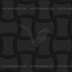 Textured black plastic arched rectangles grid - vector EPS clipart