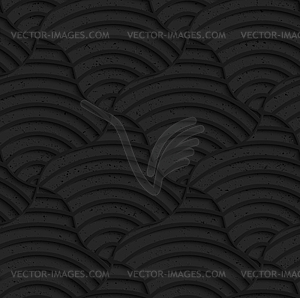 Textured black plastic striped pillows - vector image