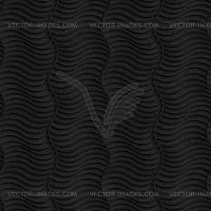 Textured black plastic striped vertical waves - vector clipart