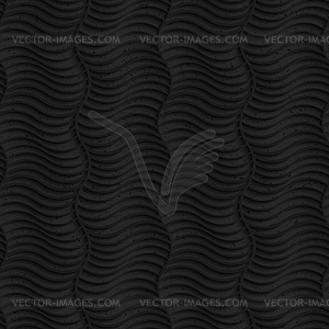 Textured black plastic striped vertical waves - vector clipart
