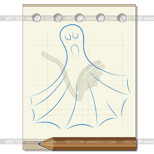 Pencil drawing on theme of Halloween - vector image