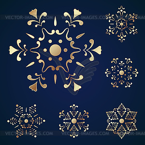 Set of snowflakes, - vector clipart