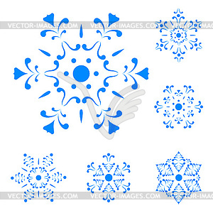 Набор снежинок, - векторное изображение