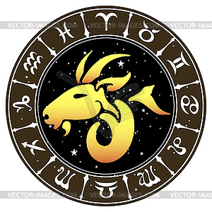 Знак зодиака Козерог, - цветной векторный клипарт