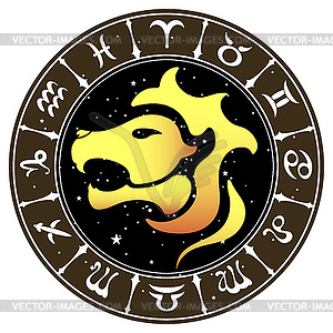 Leo zodiac sign , - vector clip art