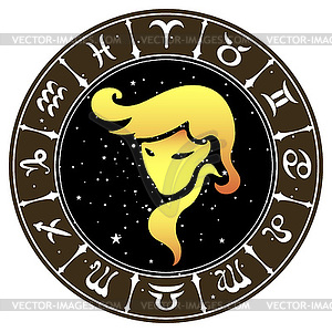 Virgo zodiac sign , - vector clip art