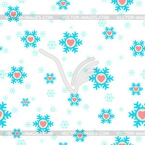 Seamless Christmas background with snowflakes and - vector clipart