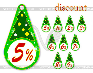 Labels with Christmas tree for new year`s - vector image