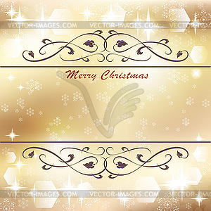Gold Christmas background, - vector image
