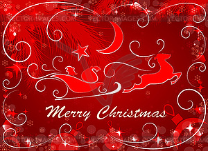 Red Christmas background, - vector EPS clipart