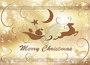 Gold Christmas background, - vector clipart