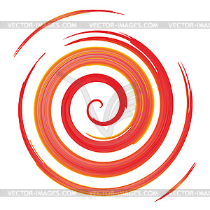 Red watercolor spiral, - vector clipart