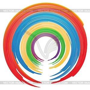 Watercolor circles , rainbow, - vector image