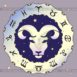 Aries zodiac sign, - vector clipart