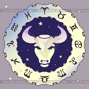 Taurus zodiac sign, - vector clip art