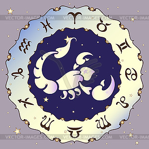 Scorpio zodiac sign, - vector clip art